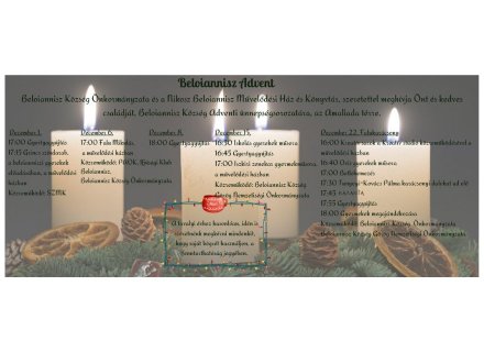 Beloianniszi adventi hétvégék 2024
