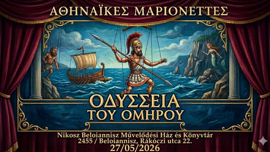 Athens Marionettes (Αθηναϊκές Μαριονεττες) társulat előadásában Homérosz, Odüsszeasz c.görög nyelvű darabja
